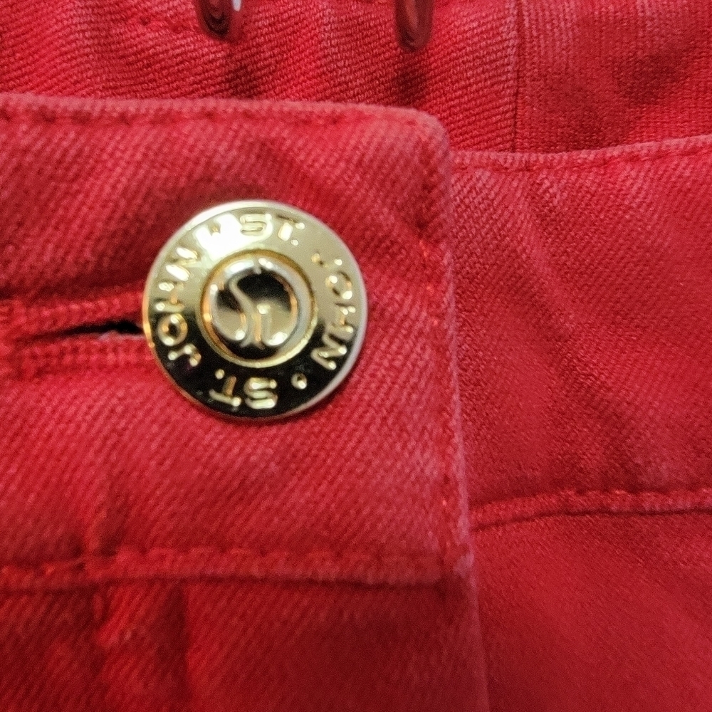 St John Sport Red Jeans Size 10 - Picture 4 of 13